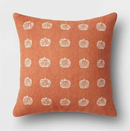 Woven Pumpkin Square Throw Pillow Orange - Threshold�