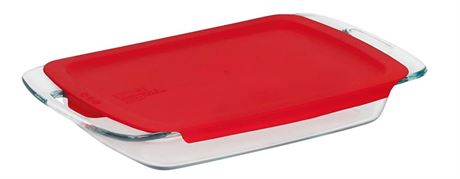 Pyrex Easy Grab Glass Baking Dish with Lid, 3-Qt