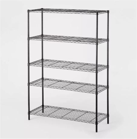 Brightroom 5 Tier Wide Wire Shelving, Black