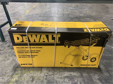 DEWALT Rolling Miter Saw Stand: 25 " Lg, 59 1/2 "-98 in Wd, 17 "-32 1/2" Ht