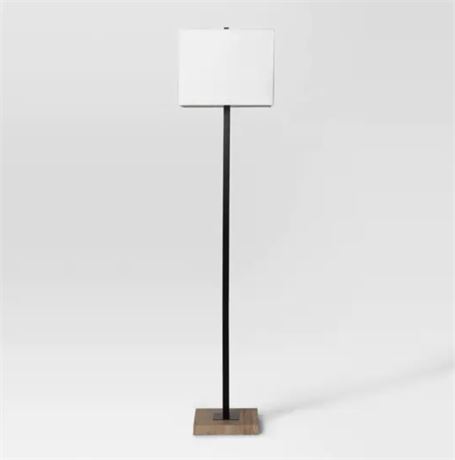 Project 62 Lisle Modern Wood Square Floor Lamp, Black