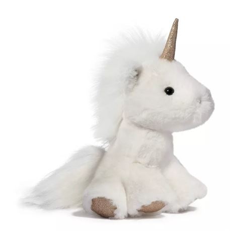 FAO Schwarz 6" Sparklers Baby Unicorn Toy Plush, White Gold, Set of 2