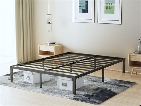 AROMUSTIME 16 Inch Metal Platform Bed Frame