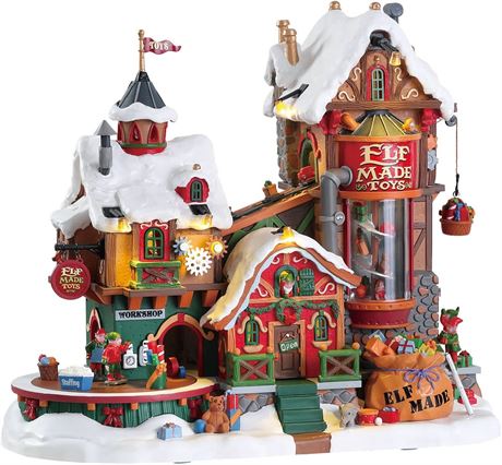 Lemax 75190 Elf Made Toy Factory, Santa's Wonderland Sights & Sounds Collection