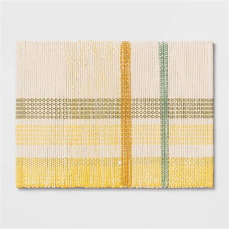 Plaid Cotton Bath Rug - Threshold