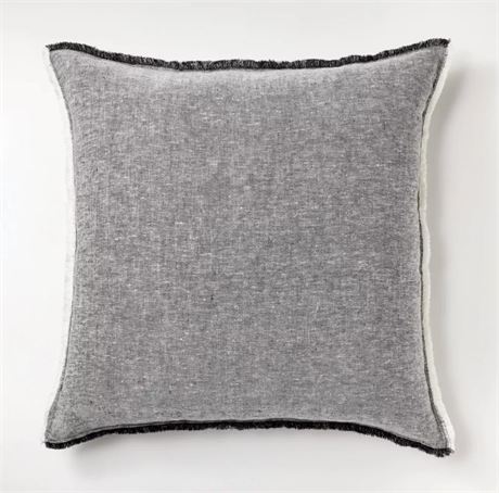 Reversible Linen Square Pillow w/ Frayed Edges - Threshold (Set of 3)