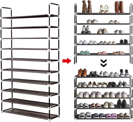 Shoe Rack, 50 Pairs,10 Tier Shoe Organizer