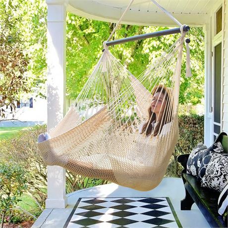 Bathonly Large Hammock Chair with Spreader Bar