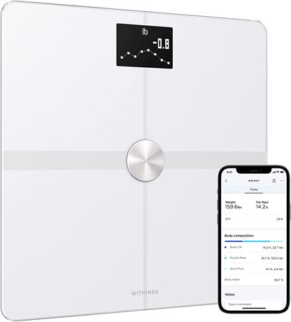 Withings Body+ - Digital Wi-Fi Smart Scale with Automatic Smartphone App