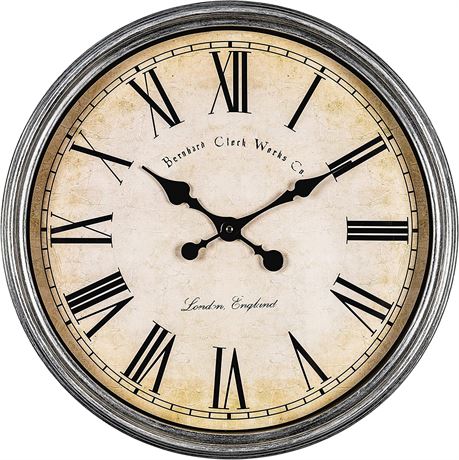 Bernhard Products Large Decorative Wall Clock 20 Inch Silent