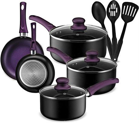 AHEIM Pots and Pans Set, Aluminum 11 piece Nonstick Cookware Set