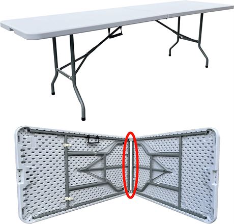 BOSOVEL 8ft Folding Table with Handle