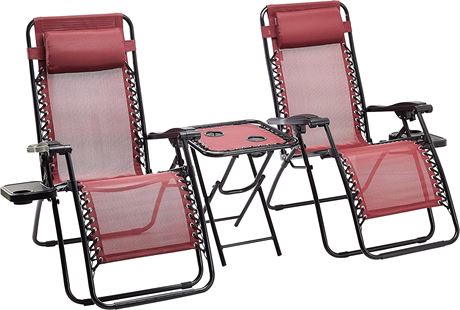 Amazon Basics Textilene Outdoor Adjustable  Folding Reclining Chair-Set of 2