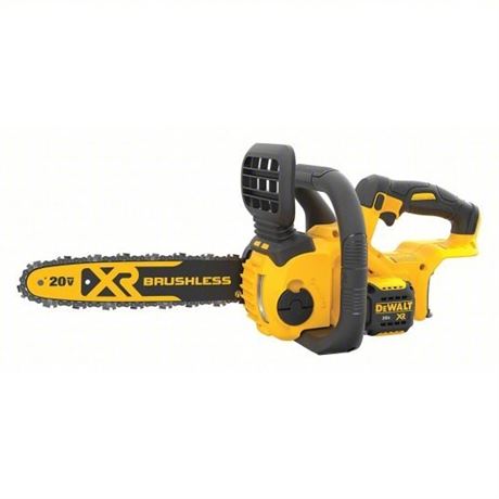 DEWALT Cordless Chain Saw: Battery Powered, 12 in Bar Lg, 20 V Battery Volt