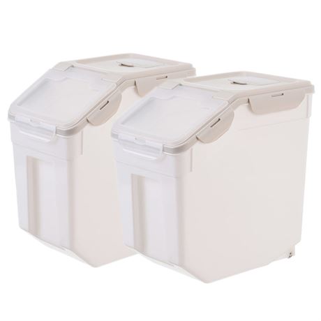 Airtight Pet Food Storage Containers 2 Pack, 33 Lb