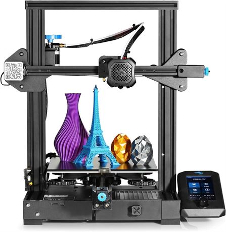 Ender 3 V2 3D Printer, 3D Printer, Carborundum Glass Bed, Silent Motherboard