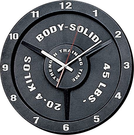 Body-Solid Weight Plate Art Wall Clock Battery Operated - 15"