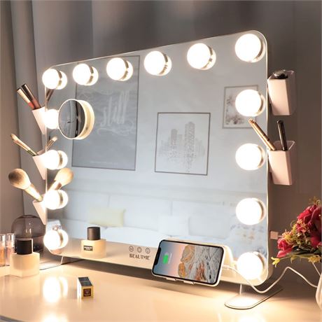 Hollywood Makeup Vanity Mirror with Lights, Cosmetic Makeup Mirror-Large-DAMAGED