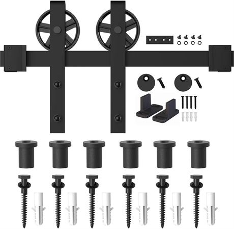 WINSOON 5-16FT Single Wood Sliding Barn Door Hardware Kit