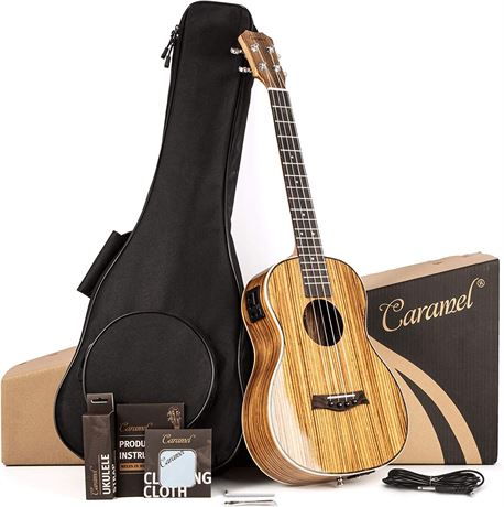 Caramel 26inch CT103 Zebrawood Tenor Electric Ukulele Professional Ukelele Kit