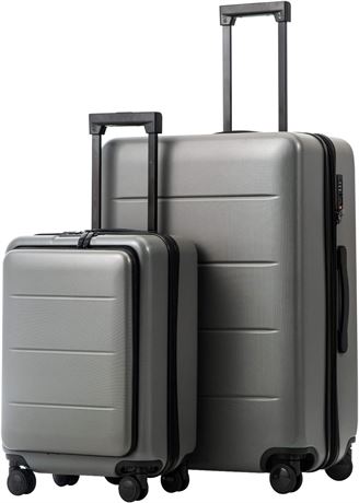 COOLIFE 2-Piece Luggage Set, Titanium Gray