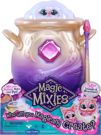 Magic Mixies Magical Misting Cauldron with Interactive 8 inch Pink Plush