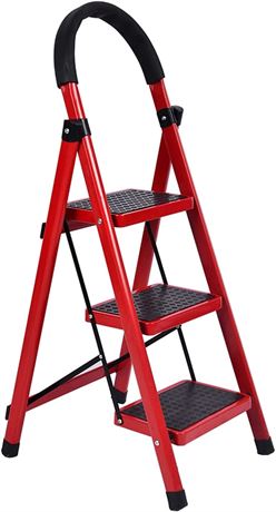 3 Step Ladder Folding Step Stool with Hand Grip