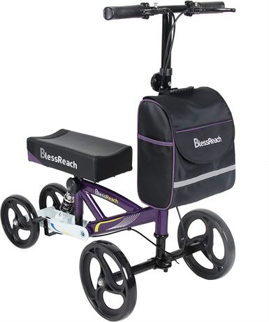 BlessReach Steerable Knee Walker Deluxe Medical Scooter - Purple