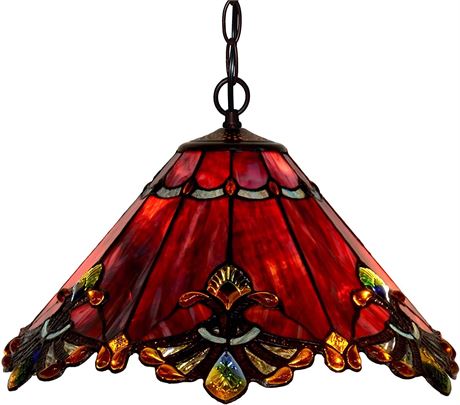 Bieye L10059 Baroque Tiffany Style Stained Glass Ceiling Pendant Fixture