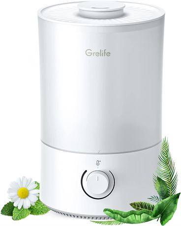 Grelife 4L Quiet Cool Mist Top Fill Humidifier and Oil Diffuser