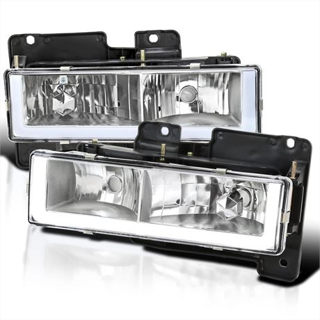 Chrome Clear Lens Headlights w/ LED for Chevy/GMC (See Web Link for Details)