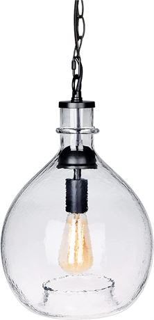 CASAMOTION Hand Blown Glass Pendant Light, 11" Diameter