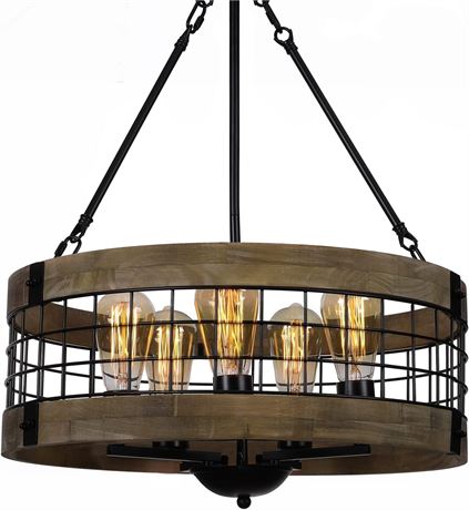 5-Light Round Hanging Pendant Lighting Fixture