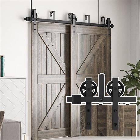 skysen 6FT Low Ceiling Heavy Duty Sliding Barn Door Hardware