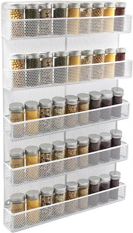 TQVAI 5 Tier Wall Mount Spice Rack, White