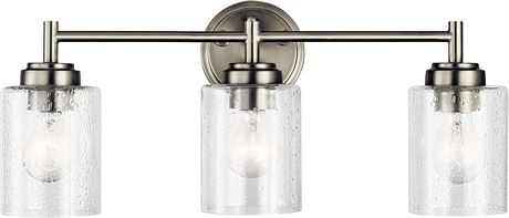 KICHLER Winslow 21.5" 3 Light Vanity Light with Clear Brushed Nickel