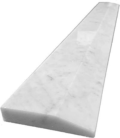 Tenedos Carrara Marble One High Threshold, Polished, (5" x 36")