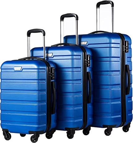 Coolife Luggage 3 Piece Set Suitcase Spinner Hardshell Lightweight