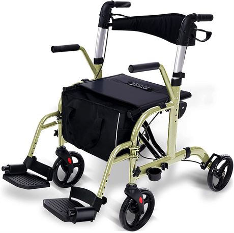 WINLOVE 2 in 1 Rollator Walkers with Padded Seat