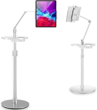 iPad Floor Stand - Adjustable Height - White