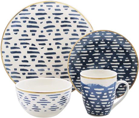 Elle Collection Delice Casual Round Dinnerware Set � 16-Piece Porcelain