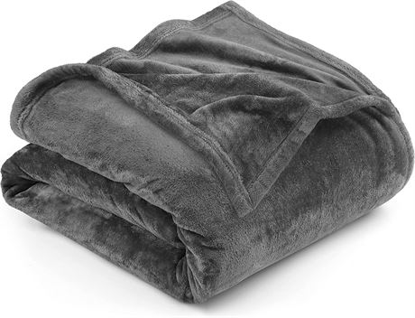 Utopia Bedding Fleece Blanket King Size Grey