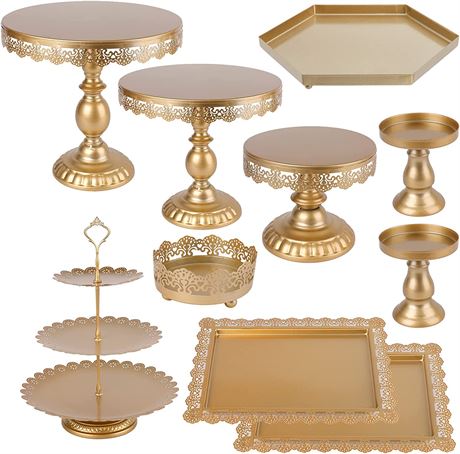 ZOOFOX 10 Pieces Cake Stands - Gold