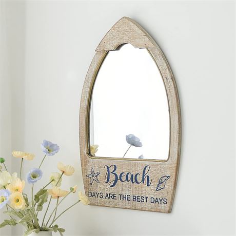 Rustic Wood Framed Wall Mirror for Beach House