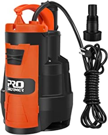 Prostormer Sump Pump, 3500 GPH/1HP Water Pump with Build-in Float Switch