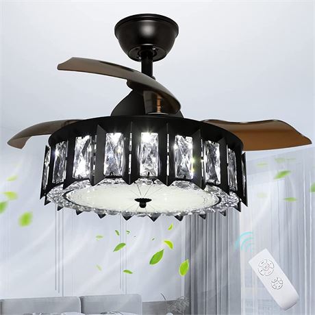 LED Crystal Ceiling Fans with Light