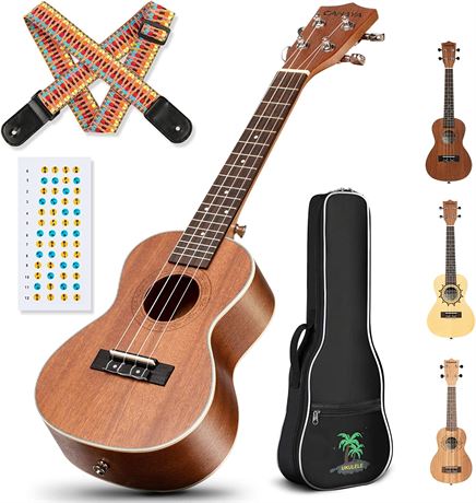 CAHAYA Concert Ukulele Kit Beginner Starter 23 Inch with Gig Bag