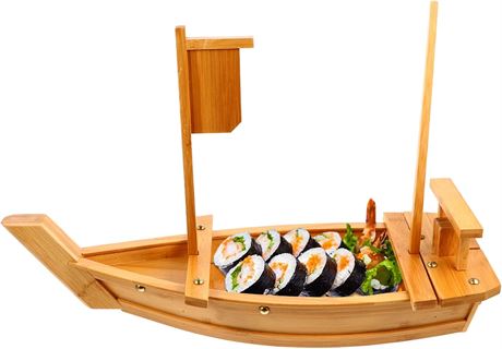 WINIAER Wooden Sushi Boat