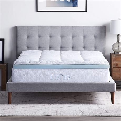 LUCID 4 Inch Down Alternative and Gel Memory Foam Mattress