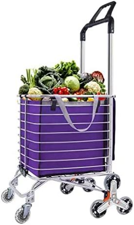 Folding Stair Climbing Shopping Cart - Large (Purple)